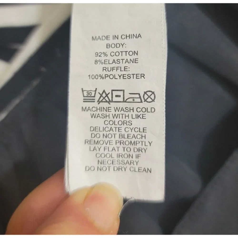 Kate Spade Broome Street Sz Small Striped Tiered Ruffle Peplum Top Black & White - Picture 6 of 11